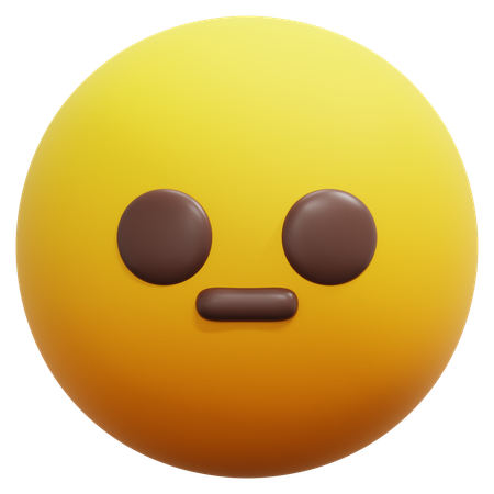 Expressionless Face Emoji  3D Icon