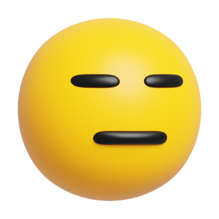Expressionless Face Emoji  3D Icon