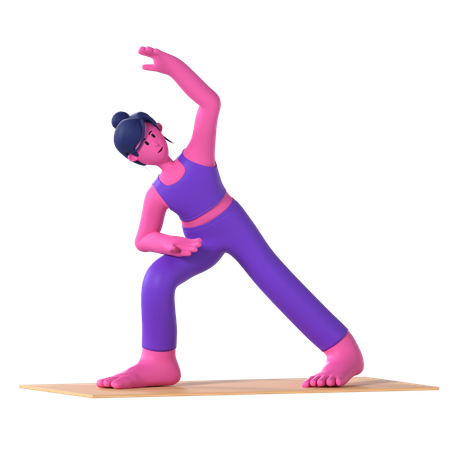 Extended Side Angle Pose  3D Icon