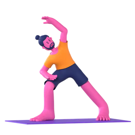 Extended Side Angle Pose  3D Icon