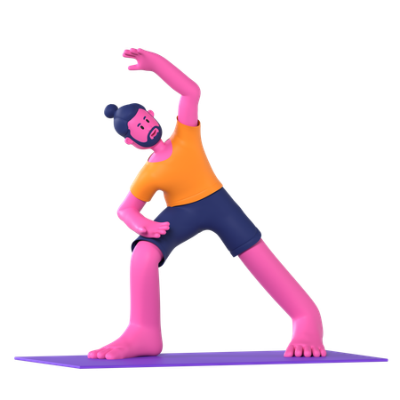 Extended Side Angle Pose  3D Icon
