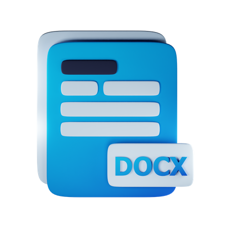 Extensão do arquivo docx  3D Icon