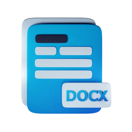 Extensão do arquivo docx  3D Icon