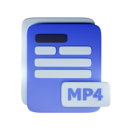 Extensão de arquivo mp4  3D Icon