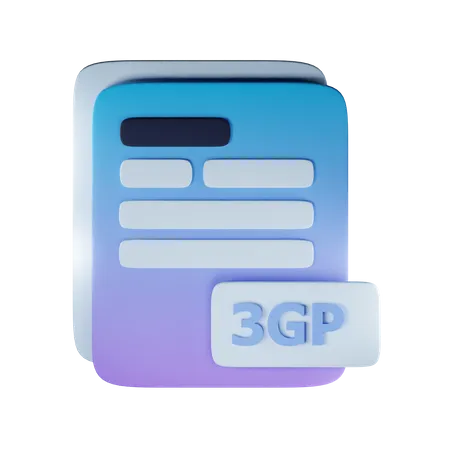 Extensión de archivo 3gp  3D Icon