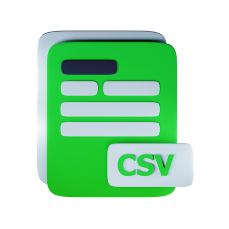 Extensión de archivo csv  3D Icon