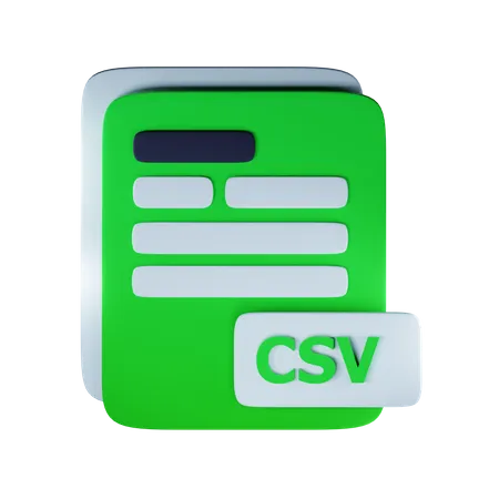 Extensión de archivo csv  3D Icon