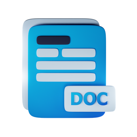 Extensión de archivo doc  3D Icon