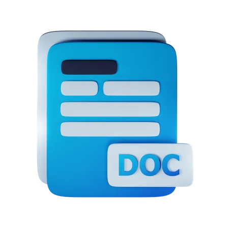 Extensión de archivo doc  3D Icon