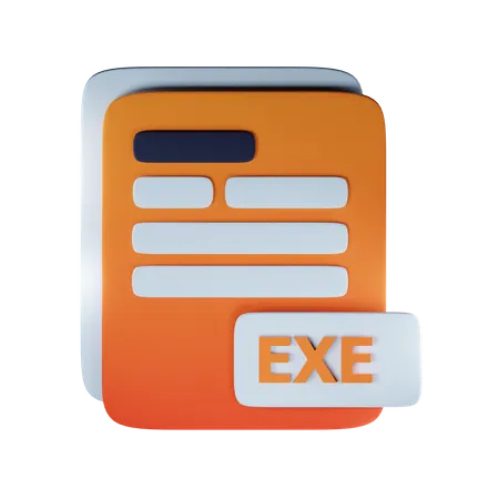 Extensión de archivo exe  3D Icon