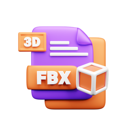 Extensión de archivo fbx  3D Icon