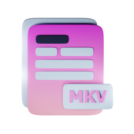 Extensión de archivo mkv  3D Icon
