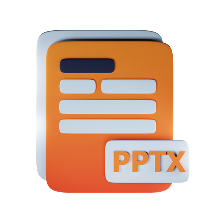 Extensión de archivo pptx  3D Icon