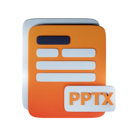 Extensión de archivo pptx  3D Icon