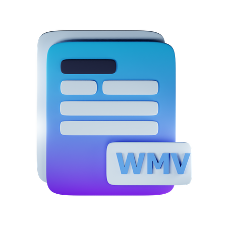 Extensión de archivo wmv  3D Icon