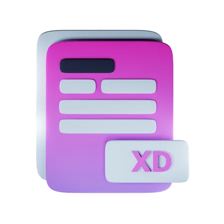 Extensión de archivo xd  3D Icon