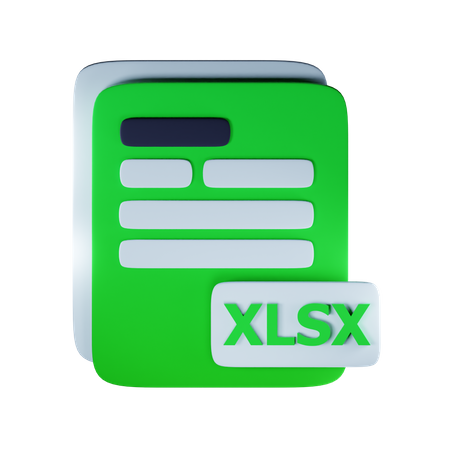 Extensión de archivo xlsx  3D Icon