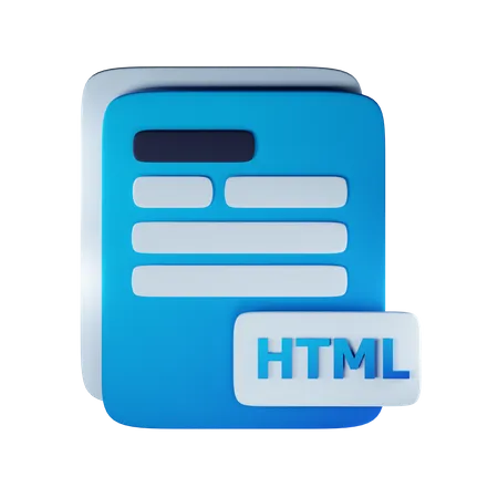 Extension de fichier HTML  3D Icon