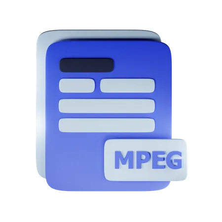 Extension de fichier MPEG  3D Icon
