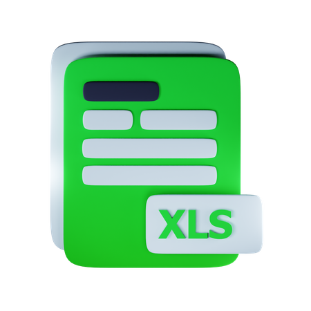 Extension de fichier XLS  3D Icon