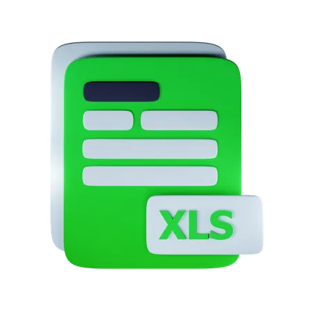 Extension de fichier XLS  3D Icon