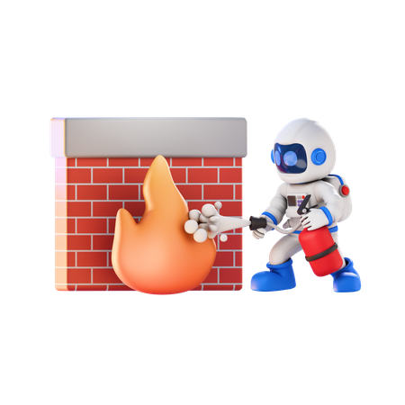 Extinguir fuego  3D Illustration