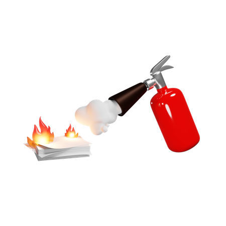 Extintor De Incendios Extinción Quema Proyecto Empresarial Eliminación Del Bloqueo En El Trabajo Fecha Límite  3D Illustration