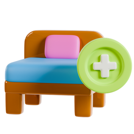 Extra Bed in Hotel Room  3D Icon
