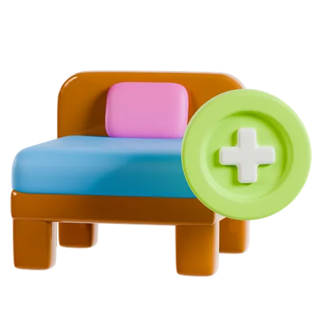 Extra Bed in Hotel Room  3D Icon