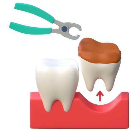 Extracción de diente roto  3D Icon