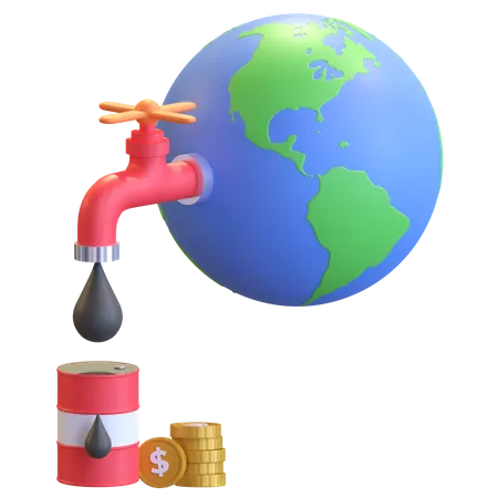 Illustration De Licone 3 D De Lexploration Mondiale Du Petrole 3D Illustration