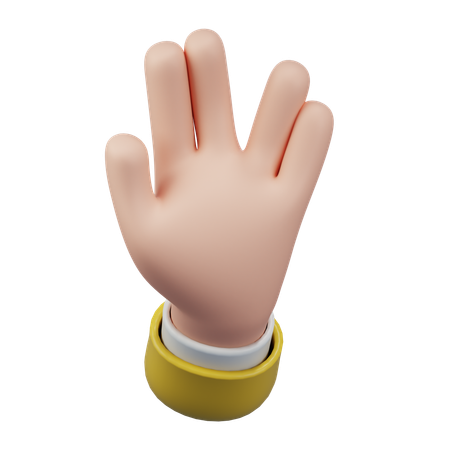 Extraño gesto con la mano cruzada  3D Icon
