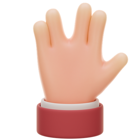 Extraño gesto con la mano cruzada  3D Icon