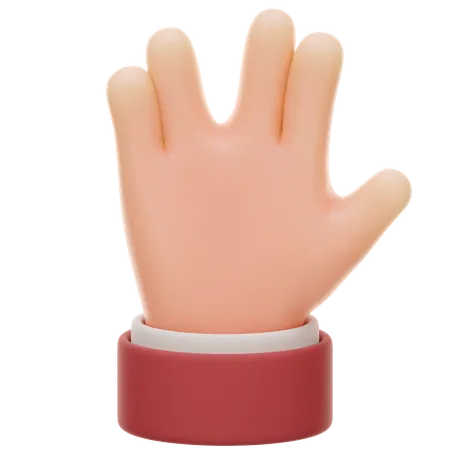 Extraño gesto con la mano cruzada  3D Icon