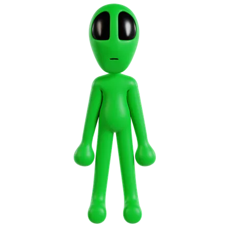 Extraterrestrial Alien In Space  3D Icon