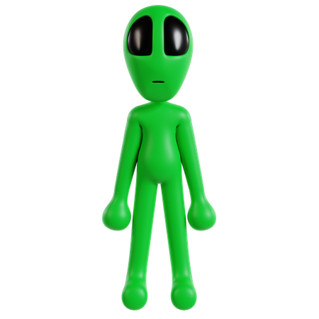 Extraterrestrial Alien In Space  3D Icon