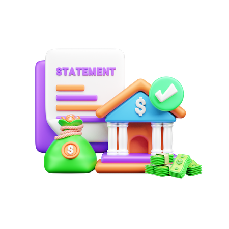 Extrato bancário  3D Icon