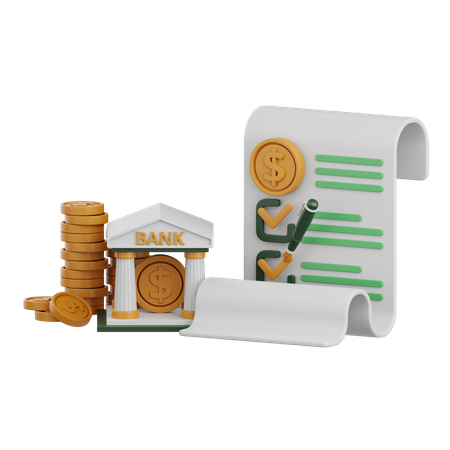 Extrato bancário  3D Icon