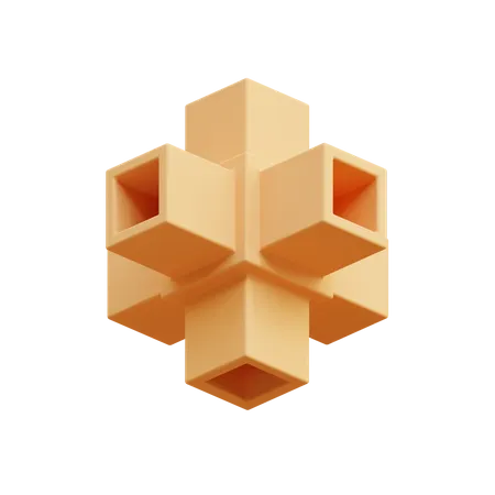 Extruded Cubes  3D Icon