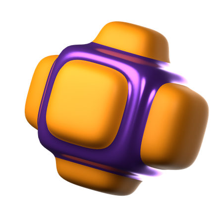 押し出された球状立方体  3D Icon