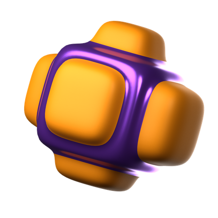 Extruded Spherical Cube  3D Icon