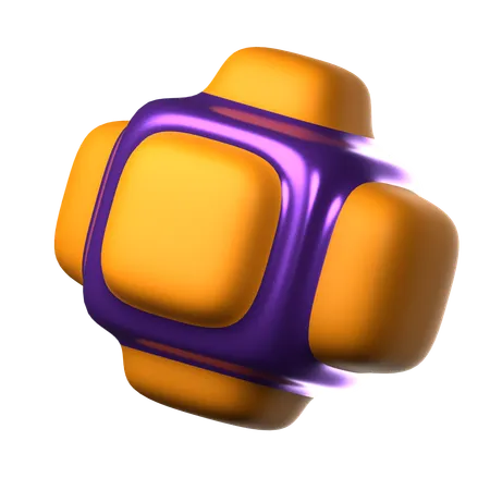 Extruded Spherical Cube  3D Icon