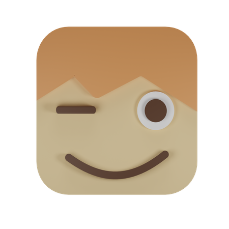 Eye Blink Emoji 3D Illustration