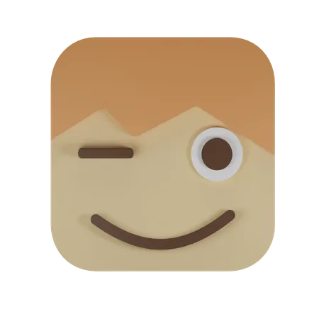 Eye Blink Emoji  3D Illustration