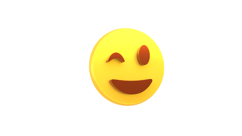 Eye Blink Emoji 3D Illustration