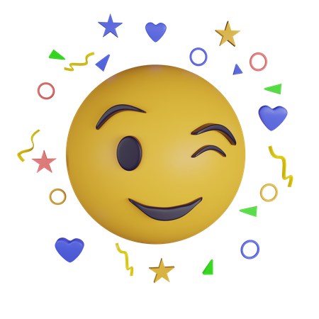 Eye blink emoji  3D Icon