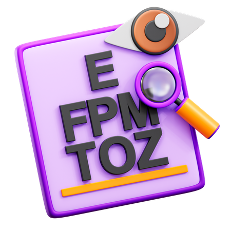 Eye Chart  3D Icon