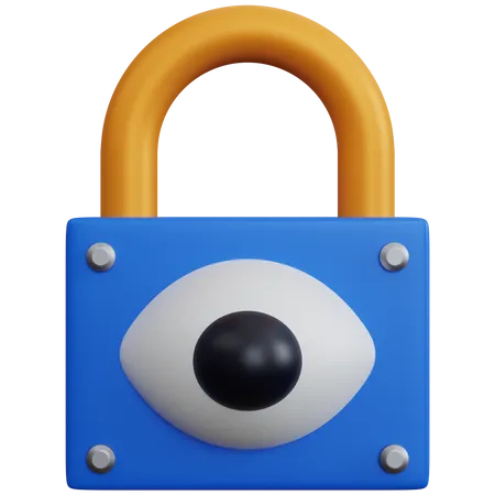 3 D Rendering Padlock With Eye Isolated 3D Icon