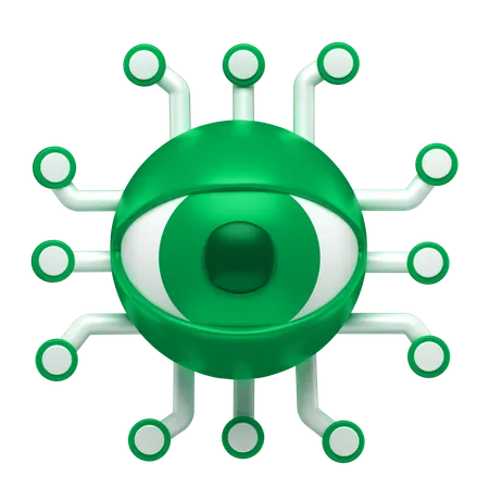 3 D Icon Of A Sentry Eye System 3D Icon