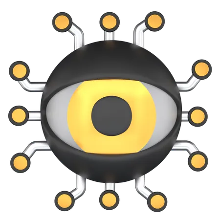 3 D Icon Of A Sentry Eye System 3D Icon